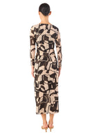 Marlowe Marble Print Knit Midi Dress