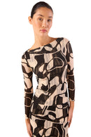 Marlowe Marble Print Knit Midi Dress