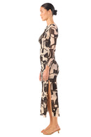 Marlowe Marble Print Knit Midi Dress