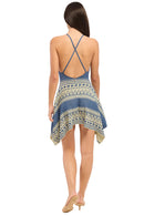 Nerina Geometric Halter Knit Mini Dress