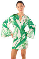 Isla Iris Print Satin Mini Dress