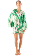 Isla Iris Print Satin Mini Dress