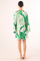 Isla Iris Print Satin Mini Dress