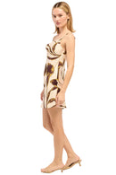 Liora Satin Cowl Neck Mini Dress
