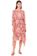 Rosalie Bandana Print Handkerchief Midi Dress