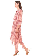 Rosalie Bandana Print Handkerchief Midi Dress