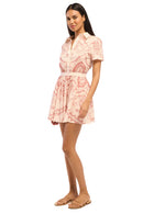 Rosalie Ceramic Print Mini Shirt Dress