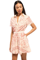 Rosalie Ceramic Print Mini Shirt Dress