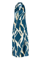 VertiSatin Abstract Cowl Midi Dress
