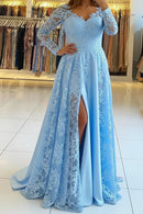Elegant Lace Split Evening Dress for Women – Formal Prom & Special Occasion Gown