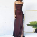 Elegant Split Sling Prom Evening Dress for Women – Sleeveless Formal Party Gown