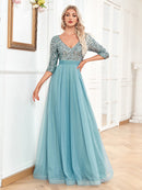 Fashion Elegant V-Neck Prom Evening Dress for Women – Formal Party Gown