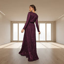Lace Long Sleeve Backless Prom Wedding Dress for Women – Elegant Formal Evening Gown