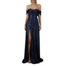 Sequin Maxi Ball Gown Prom Dress with Slit – Elegant Sleeveless Evening Gown for Women