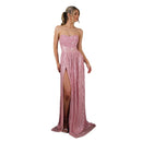 Sequin Maxi Ball Gown Prom Dress with Slit – Elegant Sleeveless Evening Gown for Women