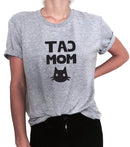 Women’s Cat Mom cotton t-shirt front view graphic design