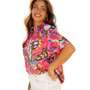 Women's Floral Printed Chiffon Blouse – Casual Korean Style Fashion Top