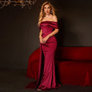 Women's High Waist Prom Evening Dress – Elegant Strapless Formal Party Gown