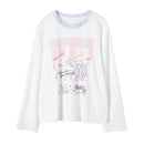 Women’s Japanese Style Long Sleeve T-Shirt – Creative Print Casual Regular Fit Top