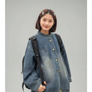 Women's loose fit casual commuter blouse front view