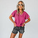 Women’s Loose Fit Solid T-Shirt – Korean Japanese Style Casual Pullover Top