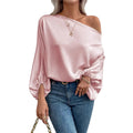 Women's off-shoulder satin blouse with elegant design