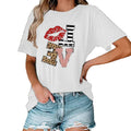 Women’s printed cotton t-shirt front view urban casual style