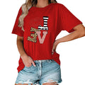 Women’s printed cotton t-shirt front view urban casual style