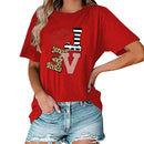 Women’s printed cotton t-shirt front view urban casual style