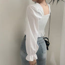 Women’s Retro Slim Fit Blouse – Long Sleeve Urban Style Casual Top
