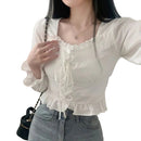 Women’s Retro Slim Fit Blouse – Long Sleeve Urban Style Casual Top
