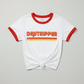 Women’s ringer graphic t-shirt front view casual style