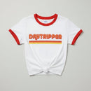 Women’s ringer graphic t-shirt front view casual style