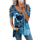 Stylish short sleeve V-neck t-shirt for women