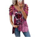 Stylish short sleeve V-neck t-shirt for women
